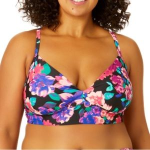 NWT Time and Tru Floral Bikini Top - 1X (16W-18W)